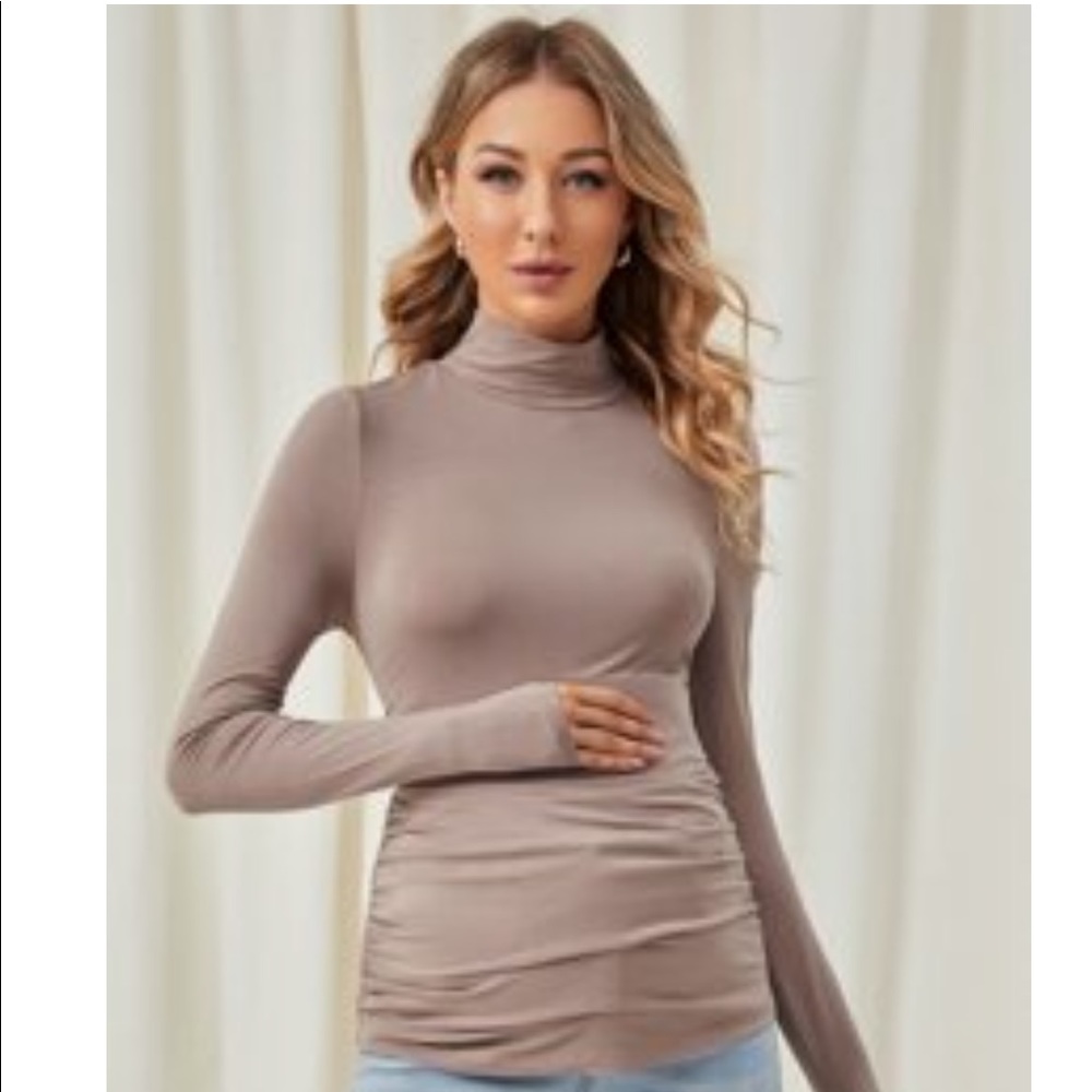 SHEIN Mock Neck Maternity Top
